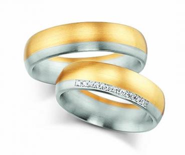 Trauringe Weiss-Gelbgold von Fischer 05 05382/060
